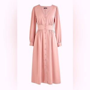 J Crew Button-front A-line midi dress, in size 4 VINTAGE BLUSH, New With Tags